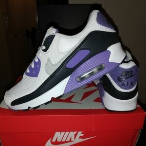 NIKE AIR MAX 90S WHITE-GREY-AMETHYST MEN'S SIZE 11 BRAND NEW IN BOX